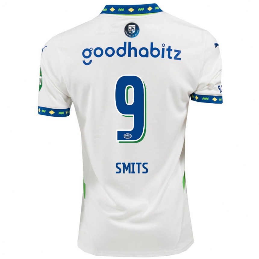 Men Football Joëlle Smits #9 White Dark Blue Third Jersey 2024/25 T-Shirt Australia