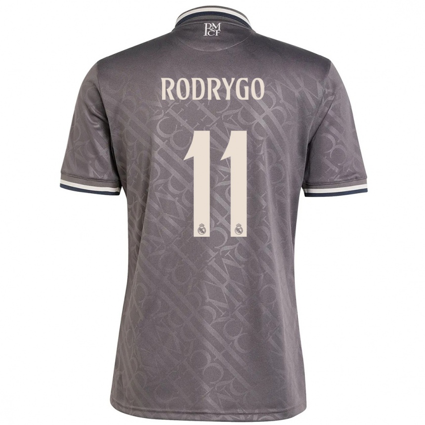 Men Football Rodrygo #11 Charcoal Third Jersey 2024/25 T-Shirt Australia