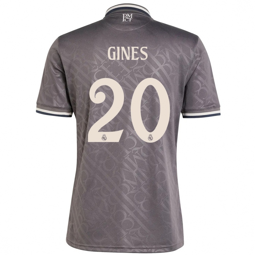 Men Football Alvaro Gines #20 Charcoal Third Jersey 2024/25 T-Shirt Australia