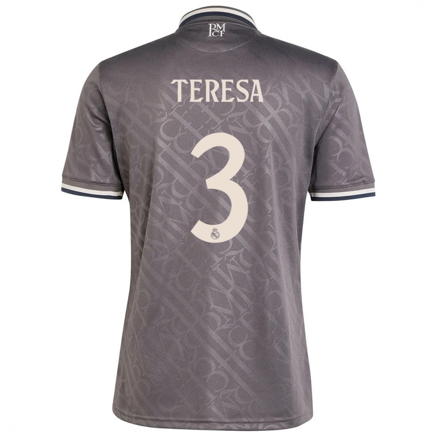 Men Football Teresa Abelleira #3 Charcoal Third Jersey 2024/25 T-Shirt Australia