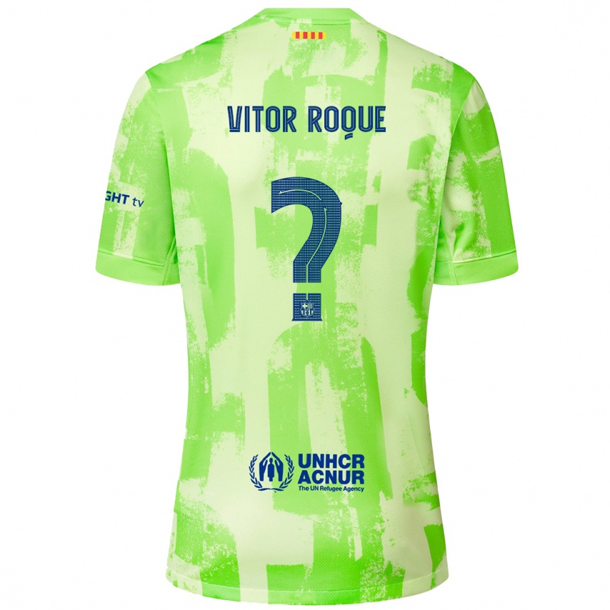 Men Football Vitor Roque #8 Lime Third Jersey 2024/25 T-Shirt Australia