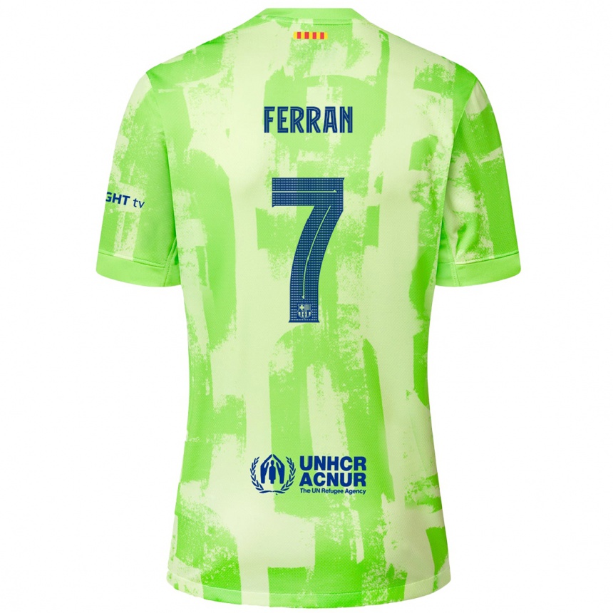 Men Football Ferran Torres #7 Lime Third Jersey 2024/25 T-Shirt Australia