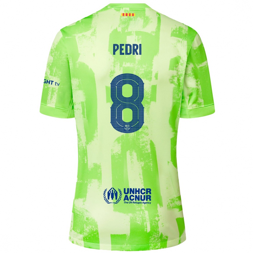 Men Football Pedri #8 Lime Third Jersey 2024/25 T-Shirt Australia