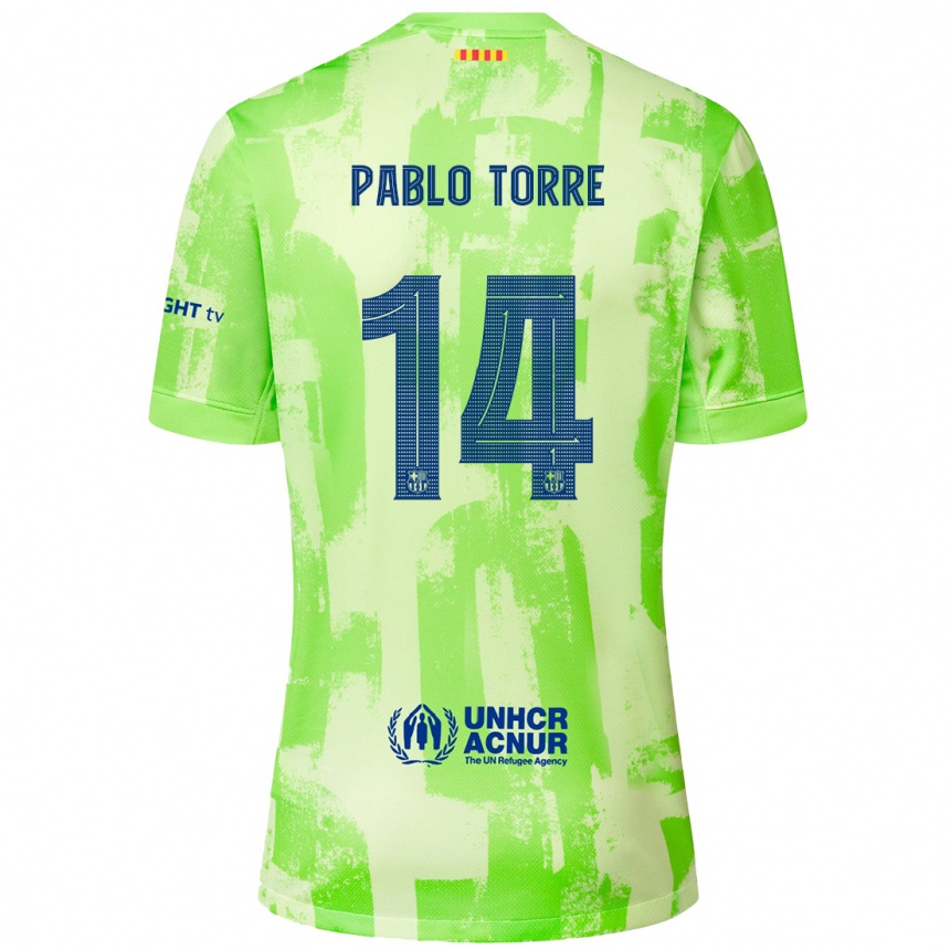 Men Football Pablo Torre #14 Lime Third Jersey 2024/25 T-Shirt Australia