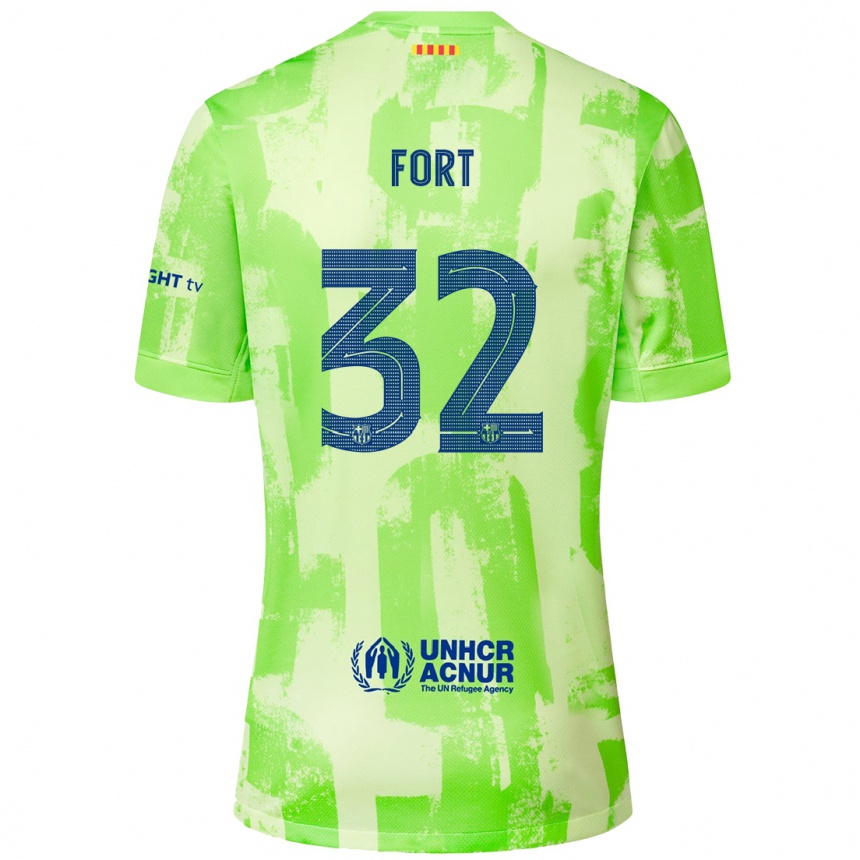 Men Football Héctor Fort #32 Lime Third Jersey 2024/25 T-Shirt Australia