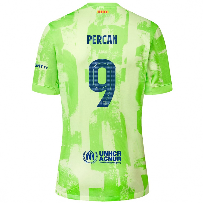 Men Football Diego Percan #9 Lime Third Jersey 2024/25 T-Shirt Australia