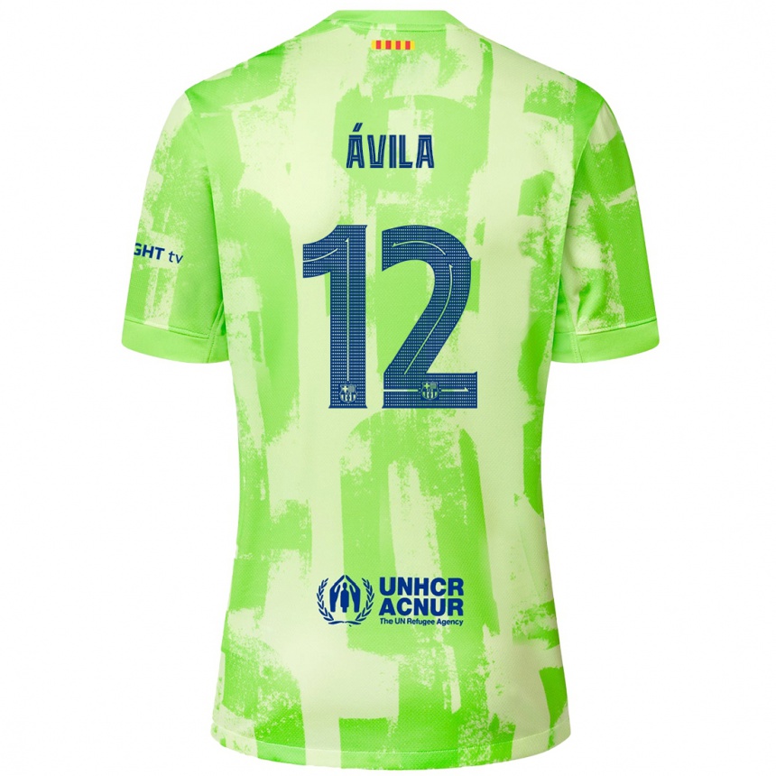 Men Football Dani Ávila #12 Lime Third Jersey 2024/25 T-Shirt Australia