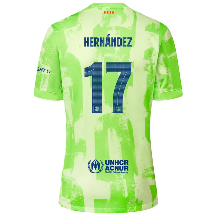 Men Football Juan Hernández #17 Lime Third Jersey 2024/25 T-Shirt Australia