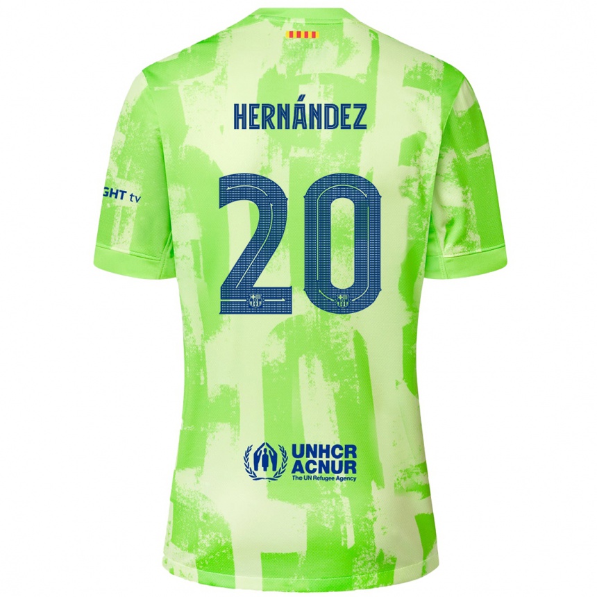 Men Football Unai Hernández #20 Lime Third Jersey 2024/25 T-Shirt Australia