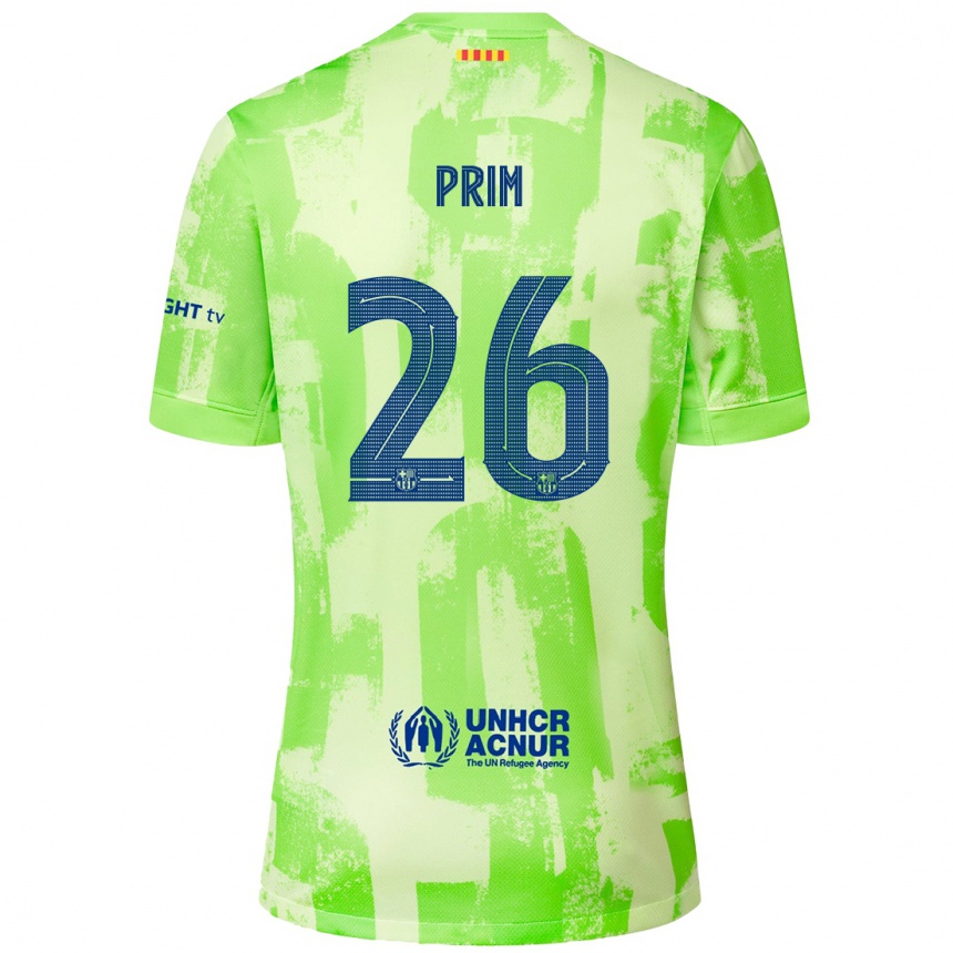 Men Football Pau Prim #26 Lime Third Jersey 2024/25 T-Shirt Australia