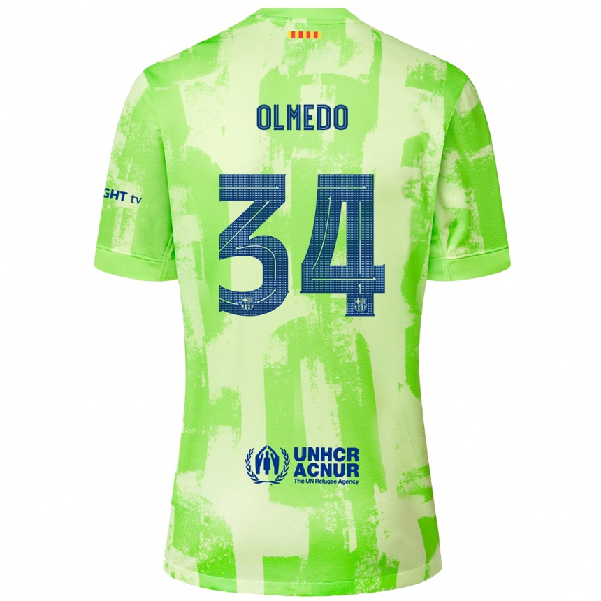 Men Football Alexis Olmedo #34 Lime Third Jersey 2024/25 T-Shirt Australia