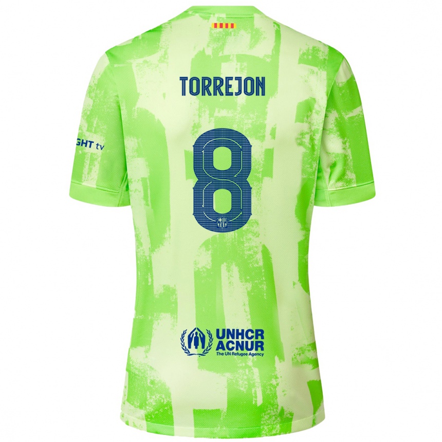 Men Football Marta Torrejón #8 Lime Third Jersey 2024/25 T-Shirt Australia