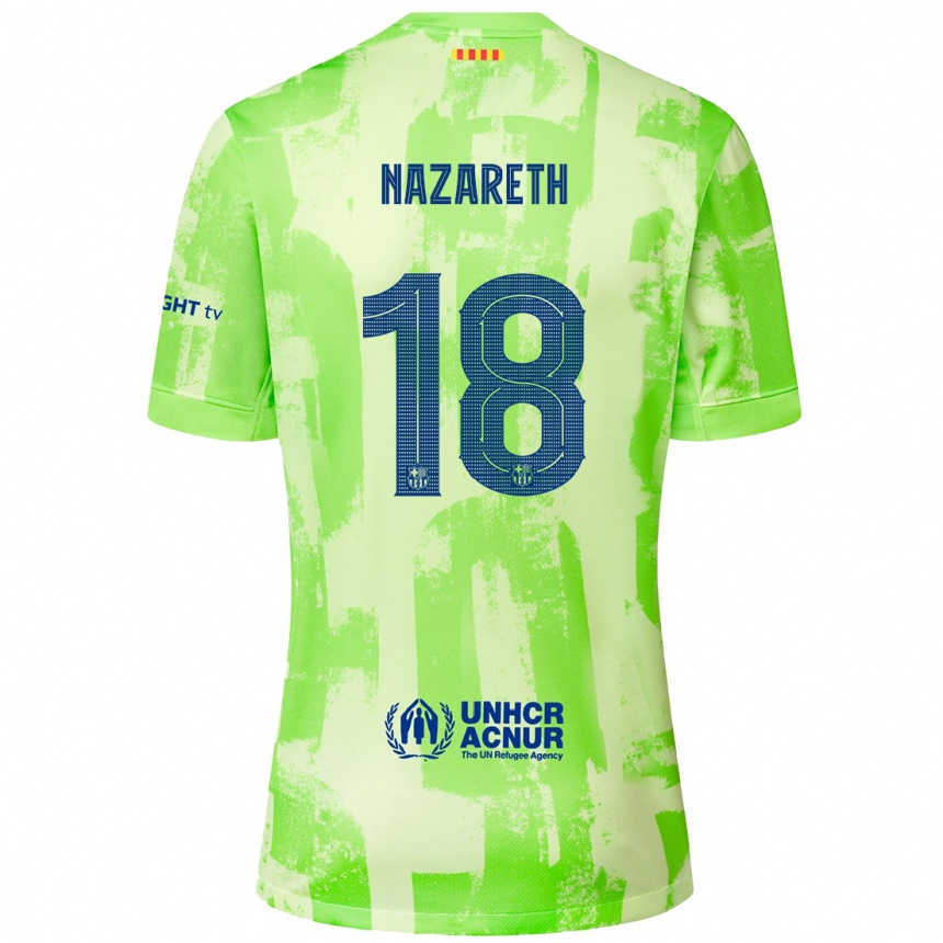 Men Football Kika Nazareth #18 Lime Third Jersey 2024/25 T-Shirt Australia