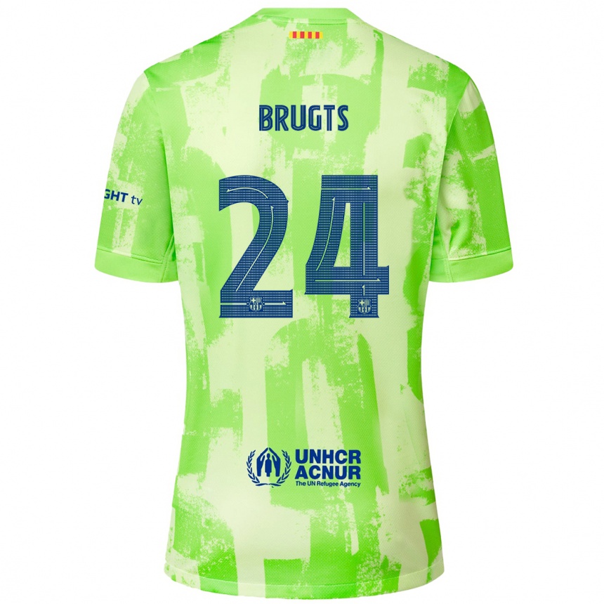 Men Football Esmee Brugts #24 Lime Third Jersey 2024/25 T-Shirt Australia