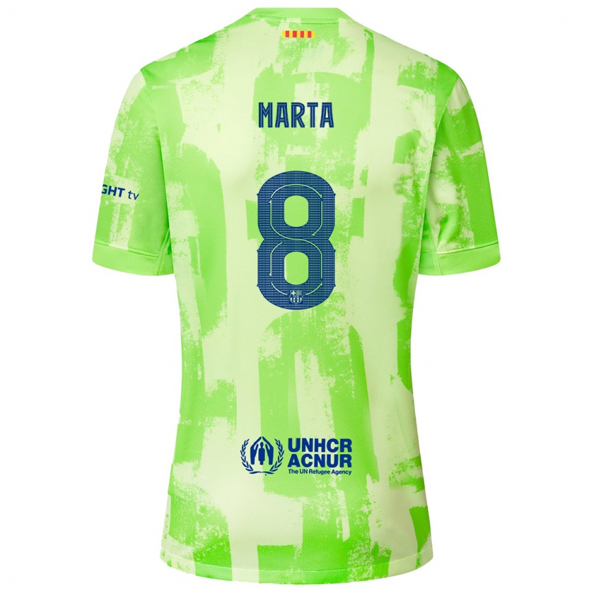 Men Football Marta Torrejon #8 Lime Third Jersey 2024/25 T-Shirt Australia