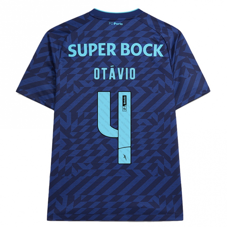 Men Football Otávio #4 Navy Blue Third Jersey 2024/25 T-Shirt Australia