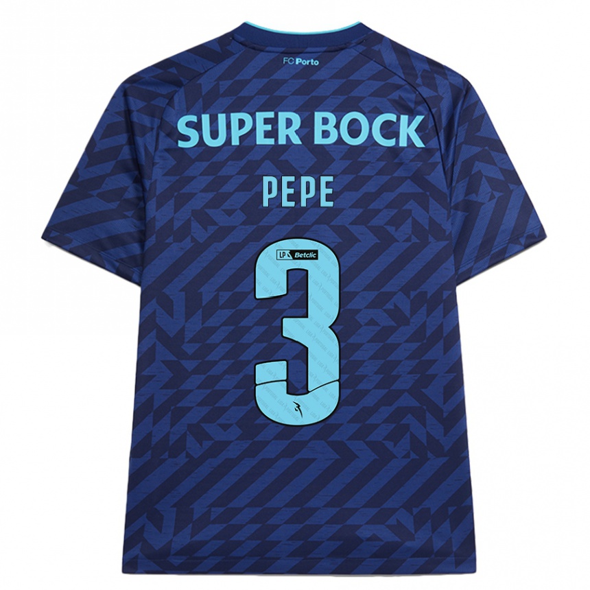 Men Football Pepe #3 Navy Blue Third Jersey 2024/25 T-Shirt Australia