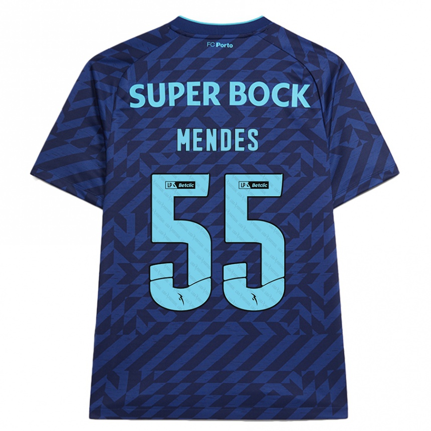 Men Football João Mendes #55 Navy Blue Third Jersey 2024/25 T-Shirt Australia