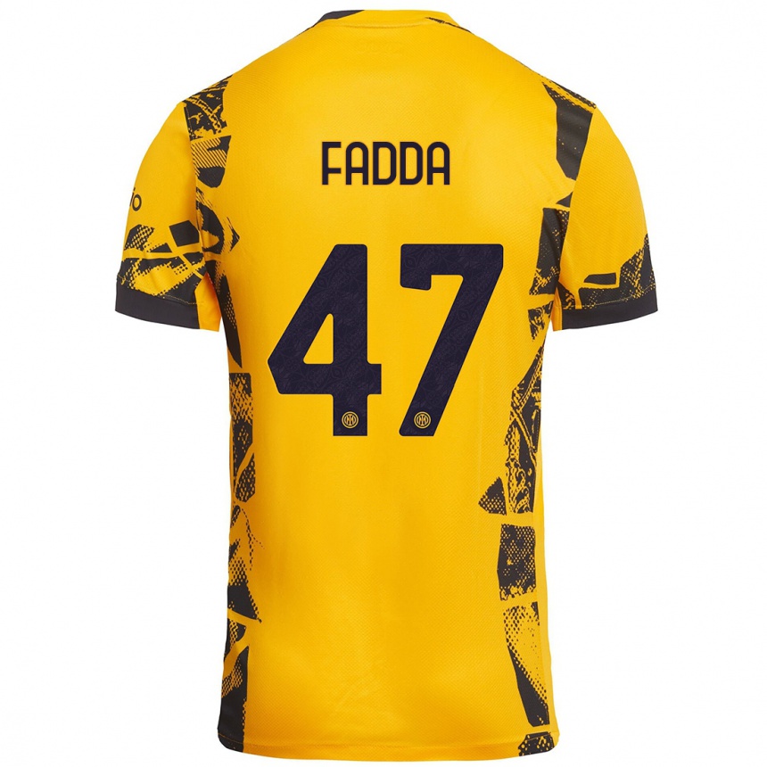 Men Football Paola Fadda #47 Gold Black Third Jersey 2024/25 T-Shirt Australia