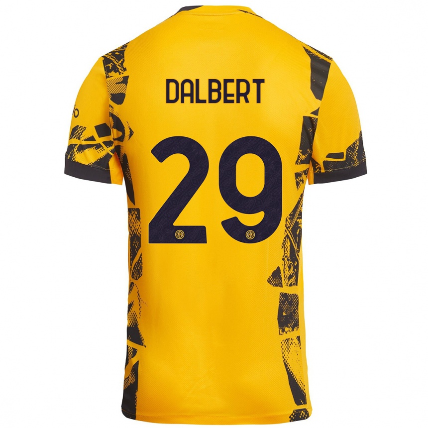 Men Football Dalbert #29 Gold Black Third Jersey 2024/25 T-Shirt Australia