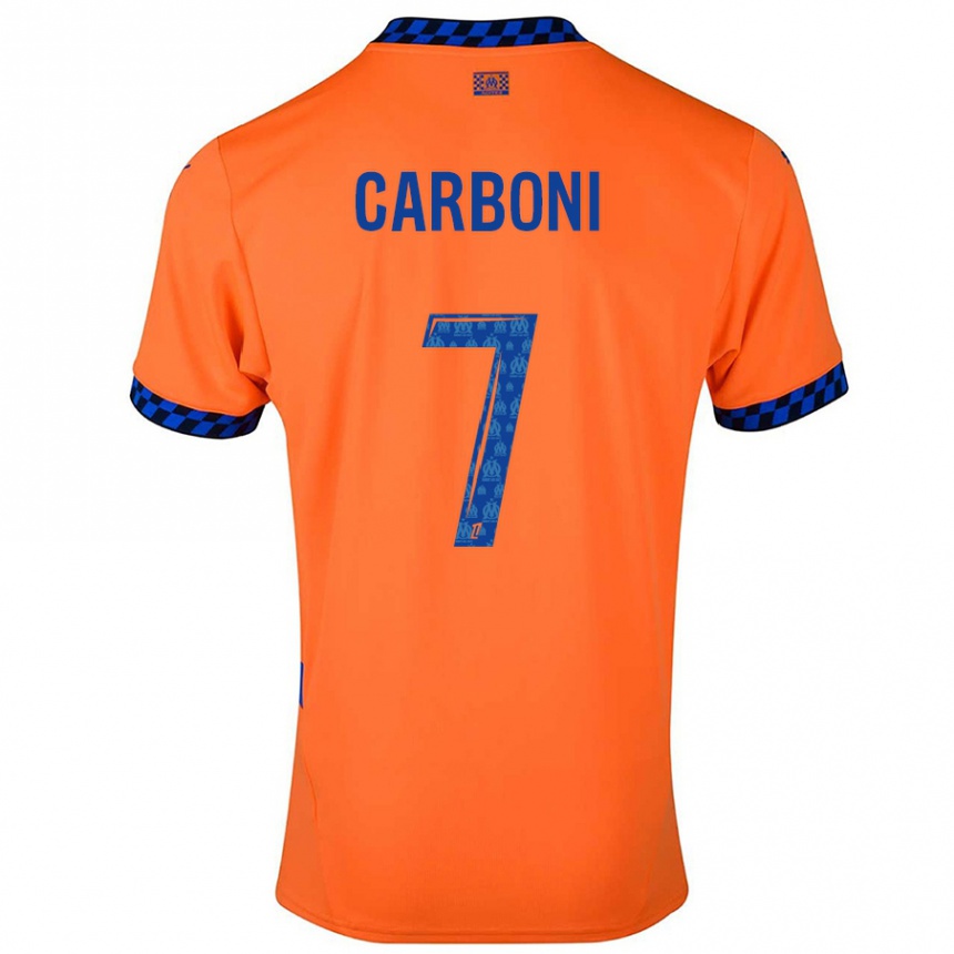 Men Football Valentín Carboni #7 Orange Dark Blue Third Jersey 2024/25 T-Shirt Australia