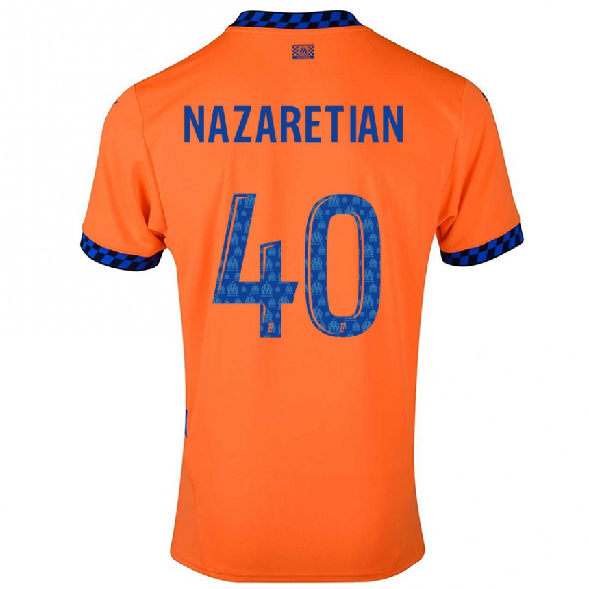 Men Football Manuel Nazaretian #40 Orange Dark Blue Third Jersey 2024/25 T-Shirt Australia