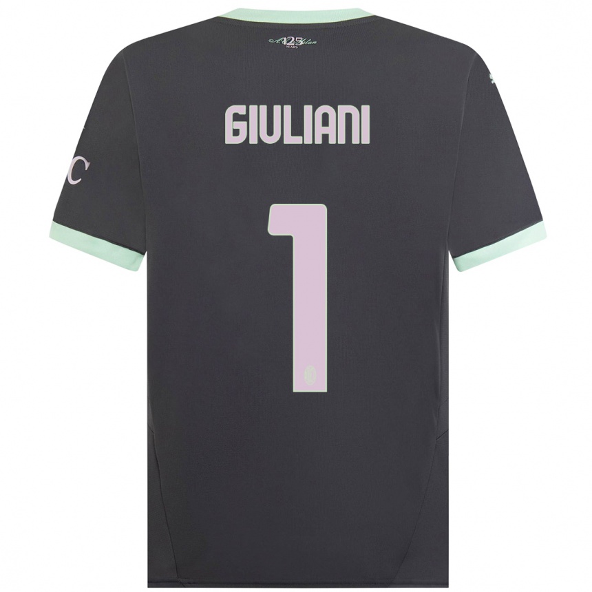 Men Football Laura Giuliani #1 Grey Third Jersey 2024/25 T-Shirt Australia