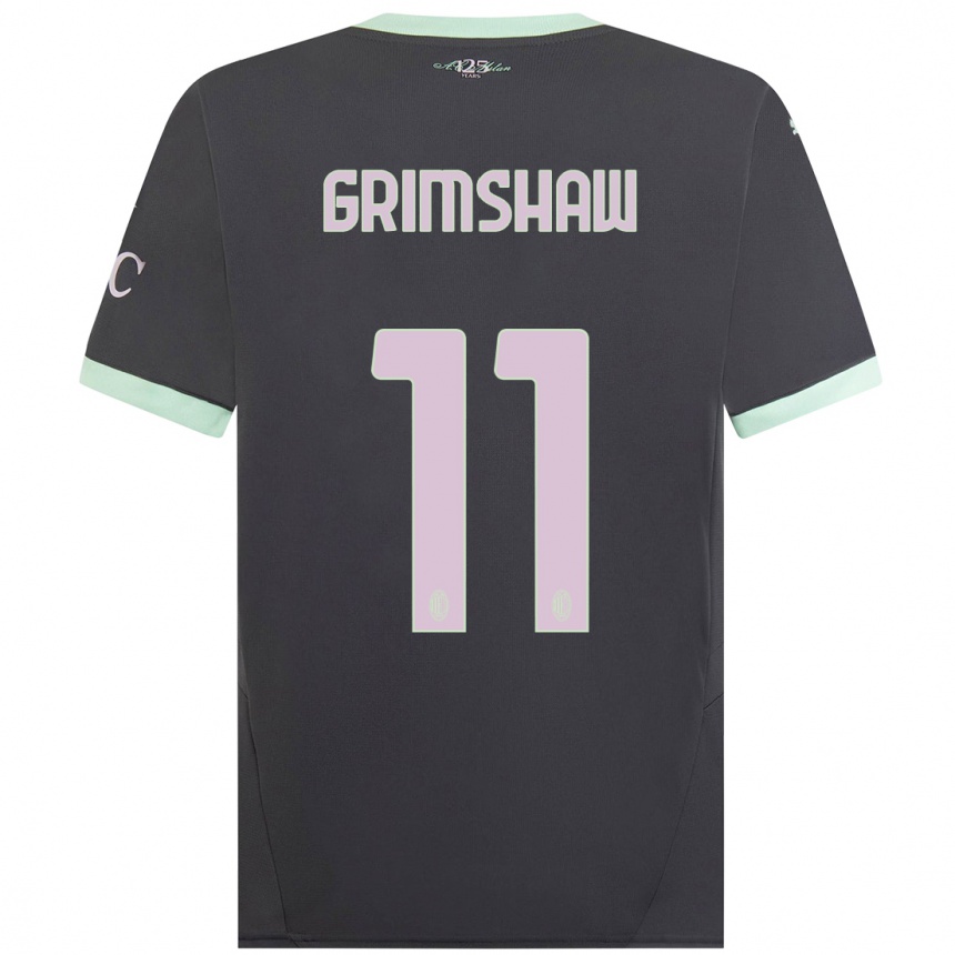 Men Football Christy Grimshaw #11 Grey Third Jersey 2024/25 T-Shirt Australia