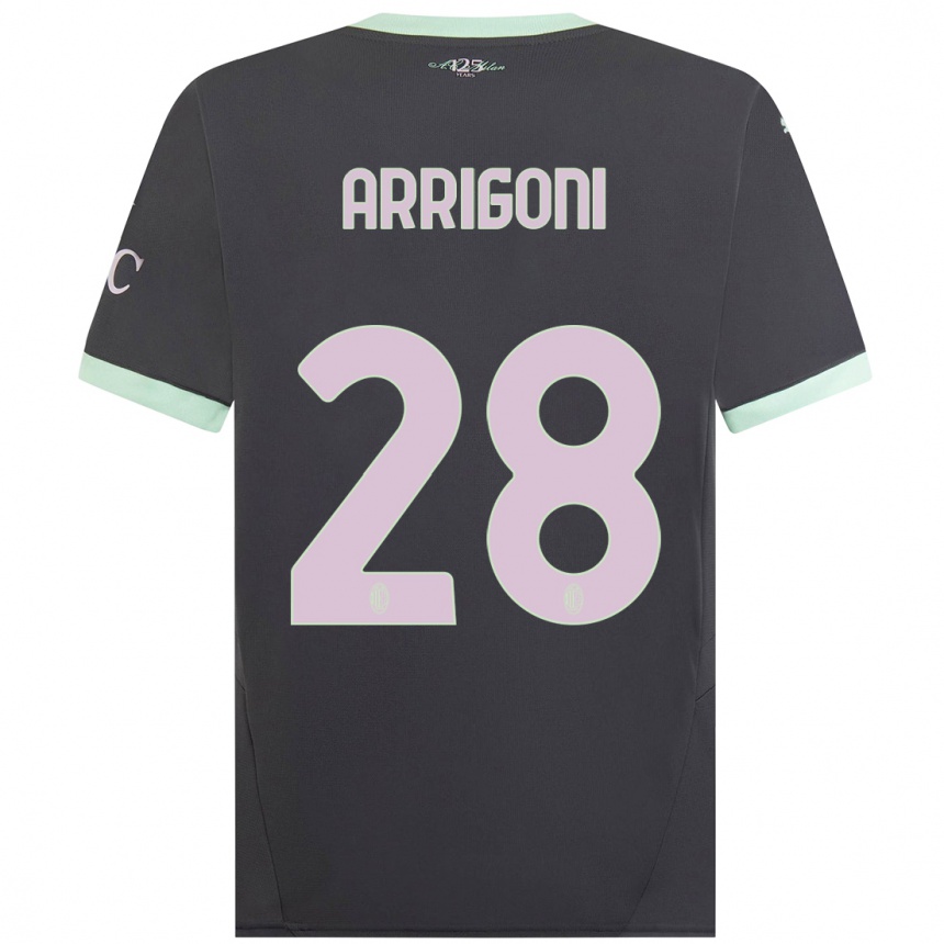 Men Football Giorgia Arrigoni #28 Grey Third Jersey 2024/25 T-Shirt Australia