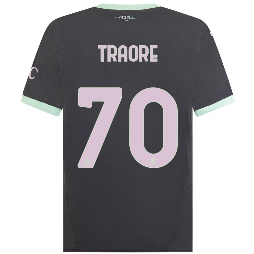 Men Football Chaka Traore #70 Grey Third Jersey 2024/25 T-Shirt Australia