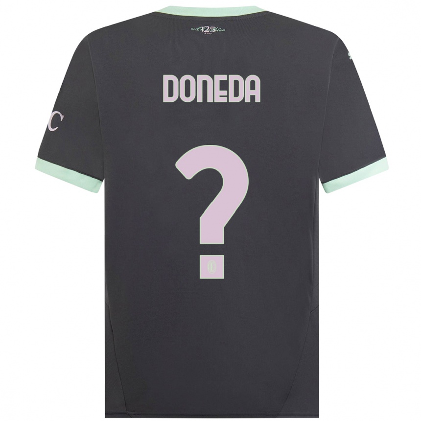 Men Football Paolo Doneda #0 Grey Third Jersey 2024/25 T-Shirt Australia