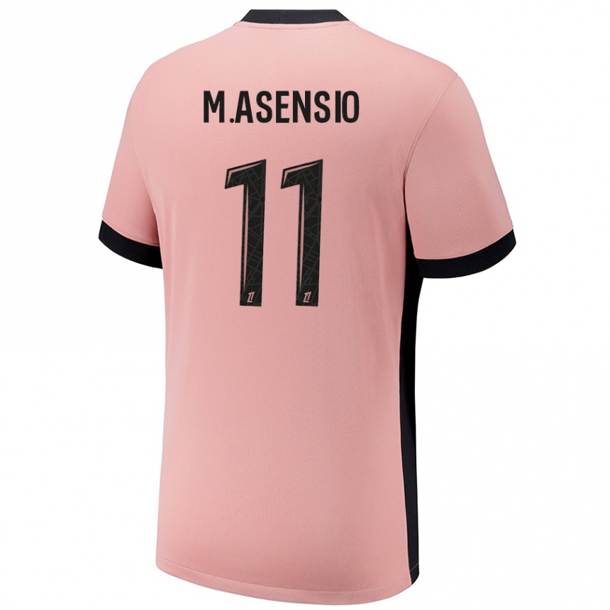 Men Football Marco Asensio #11 Rust Pink Third Jersey 2024/25 T-Shirt Australia