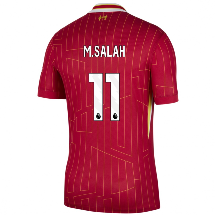 Women Football Mohamed Salah #11 Red Yellow White Home Jersey 2024/25 T-Shirt Australia