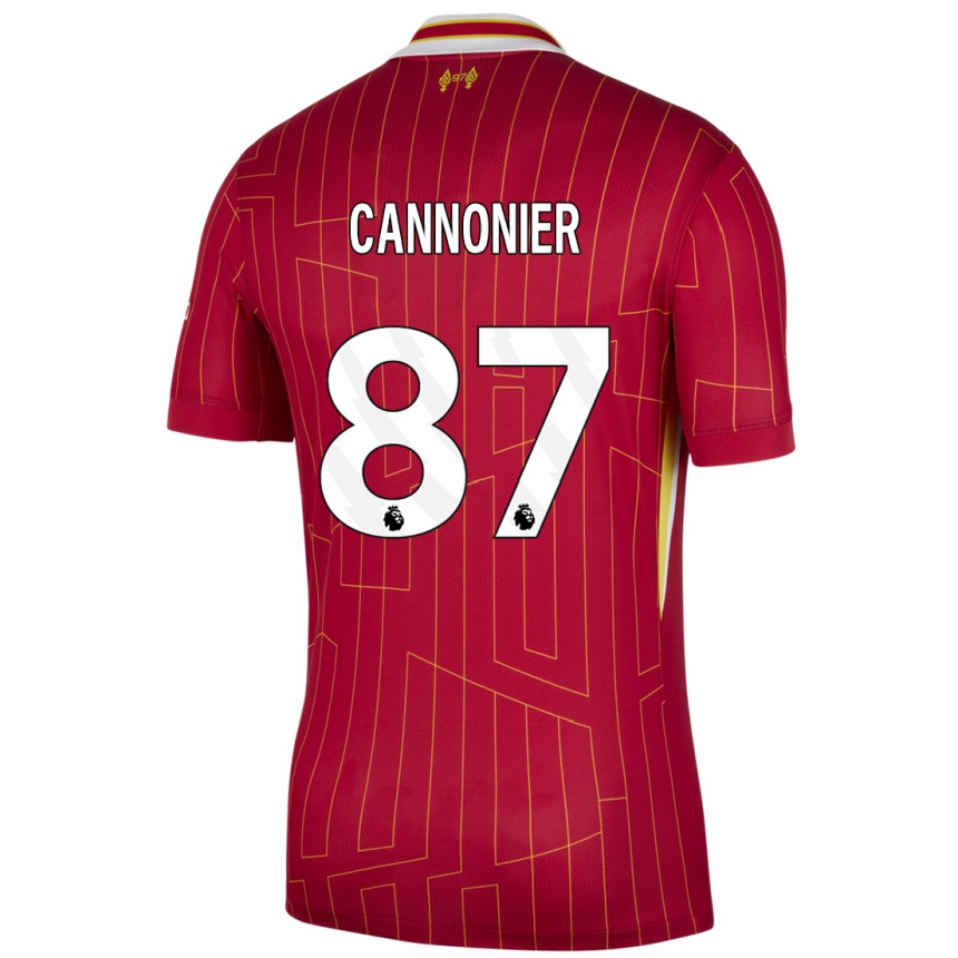 Women Football Oakley Cannonier #87 Red Yellow White Home Jersey 2024/25 T-Shirt Australia