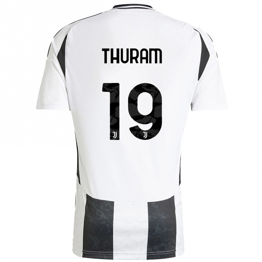 Women Football Khéphren Thuram #19 White Black Home Jersey 2024/25 T-Shirt Australia