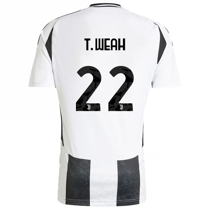 Women Football Timothy Weah #22 White Black Home Jersey 2024/25 T-Shirt Australia