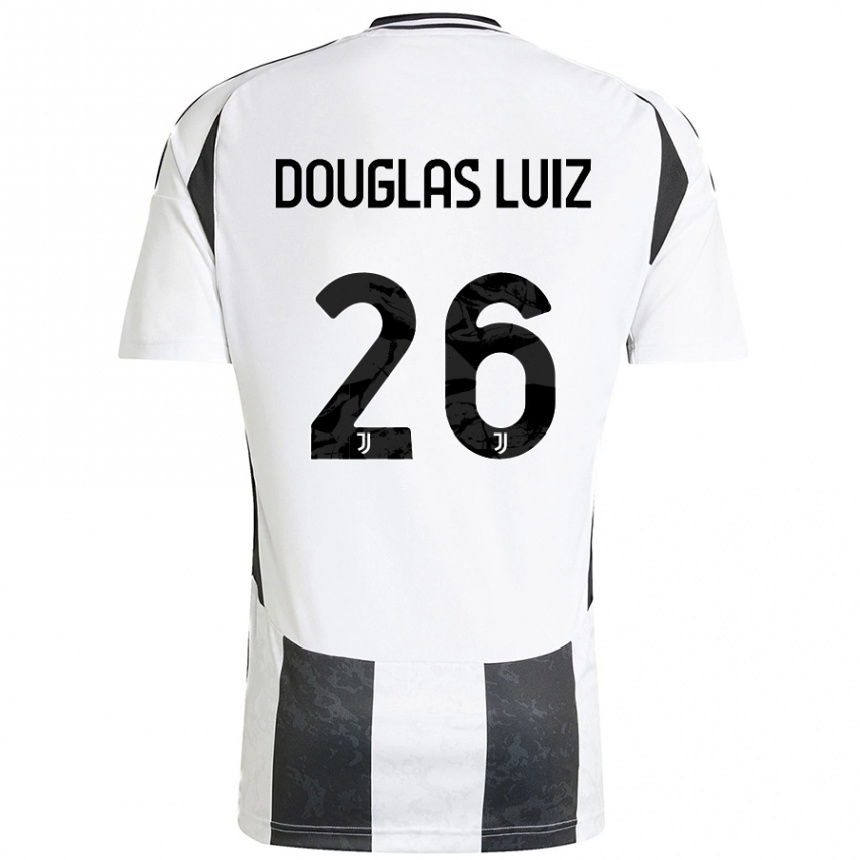 Women Football Douglas Luiz #26 White Black Home Jersey 2024/25 T-Shirt Australia