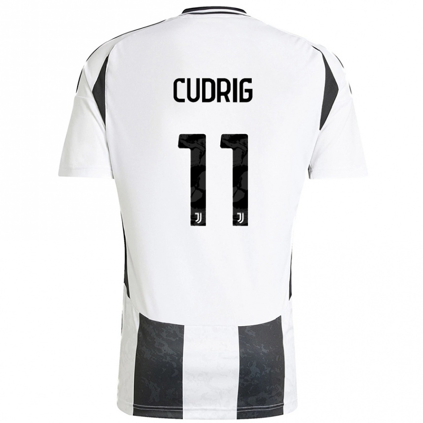 Women Football Nicolò Cudrig #11 White Black Home Jersey 2024/25 T-Shirt Australia