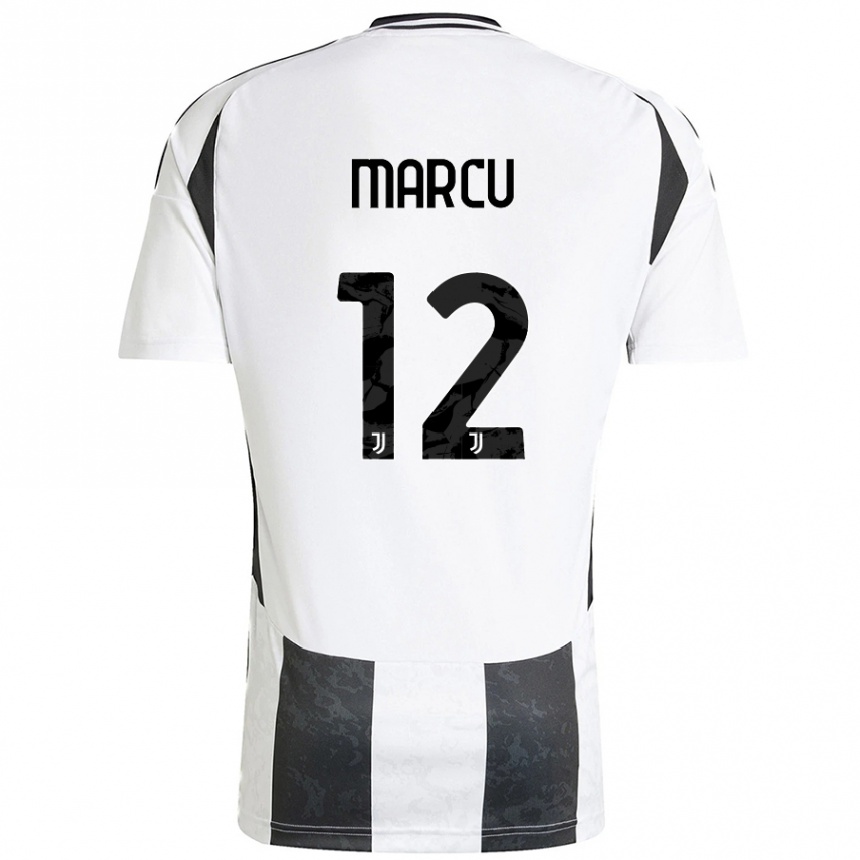 Women Football Alessio Marcu #12 White Black Home Jersey 2024/25 T-Shirt Australia