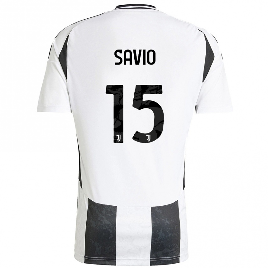 Women Football Federico Savio #15 White Black Home Jersey 2024/25 T-Shirt Australia