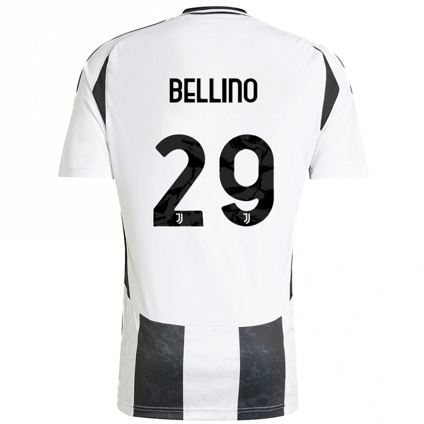 Women Football Filippo Bellino #29 White Black Home Jersey 2024/25 T-Shirt Australia