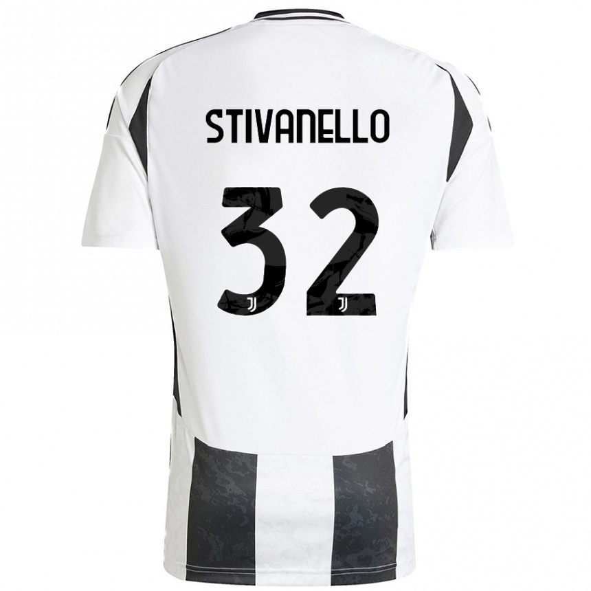 Women Football Riccardo Stivanello #32 White Black Home Jersey 2024/25 T-Shirt Australia