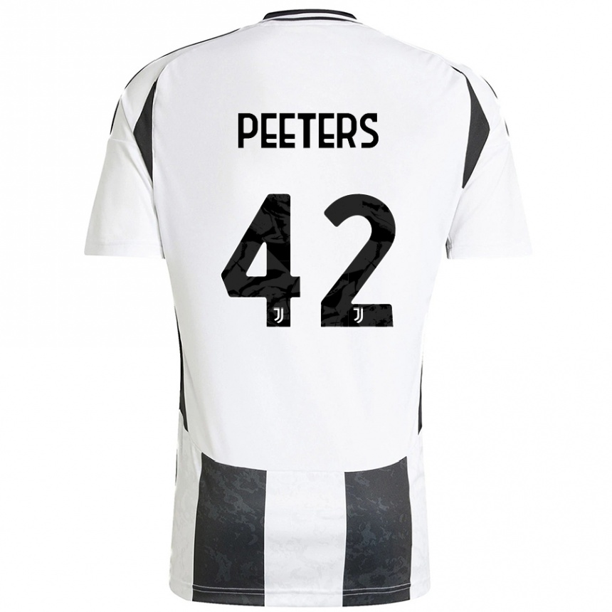 Women Football Daouda Peeters #42 White Black Home Jersey 2024/25 T-Shirt Australia