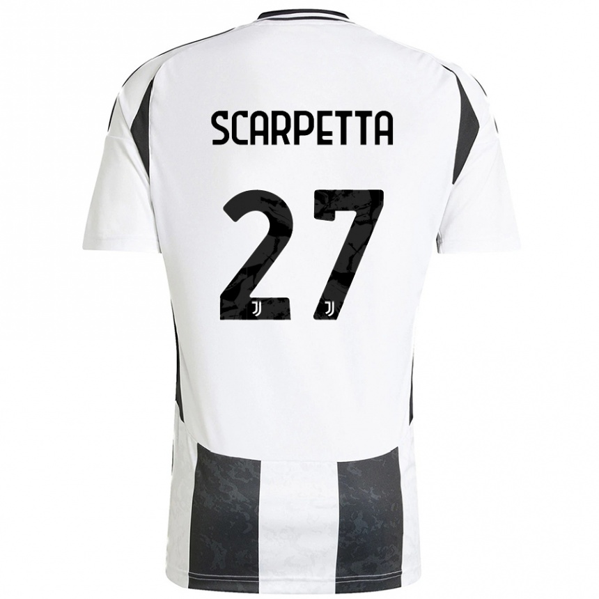 Women Football Jacopo Scarpetta #27 White Black Home Jersey 2024/25 T-Shirt Australia