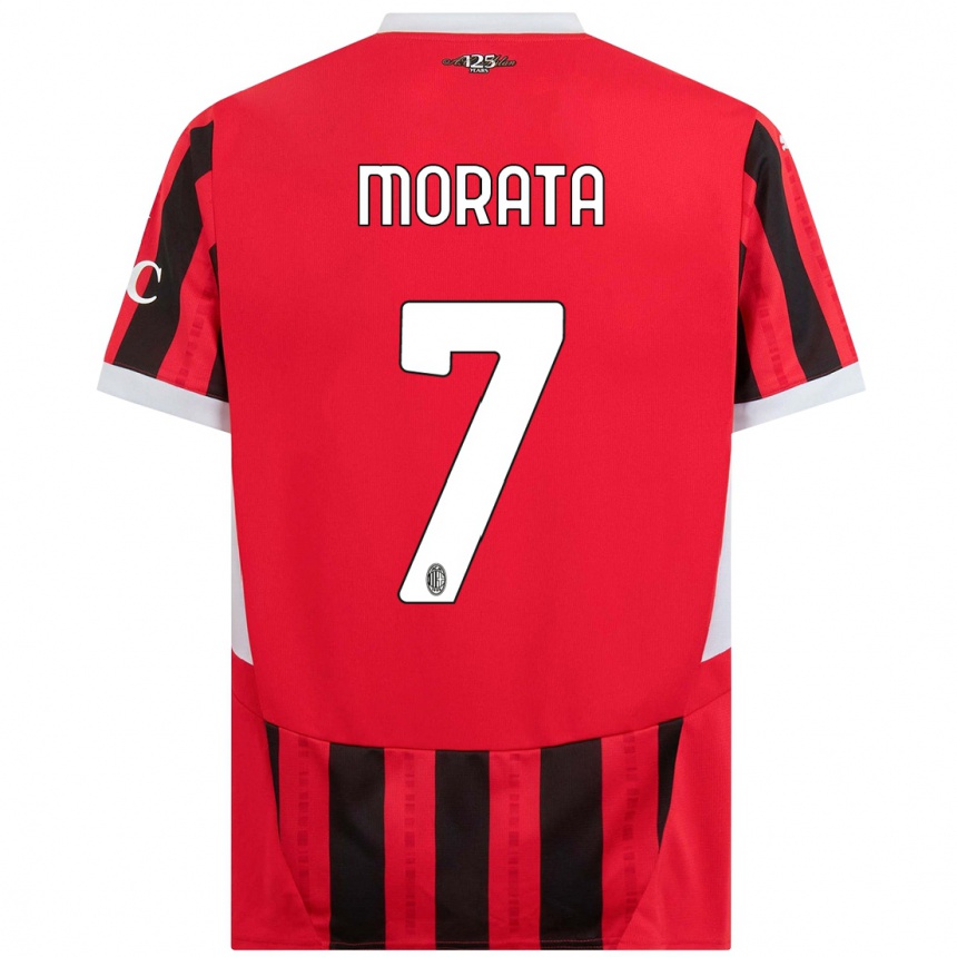 Women Football Alvaro Morata #7 Red Black Home Jersey 2024/25 T-Shirt Australia