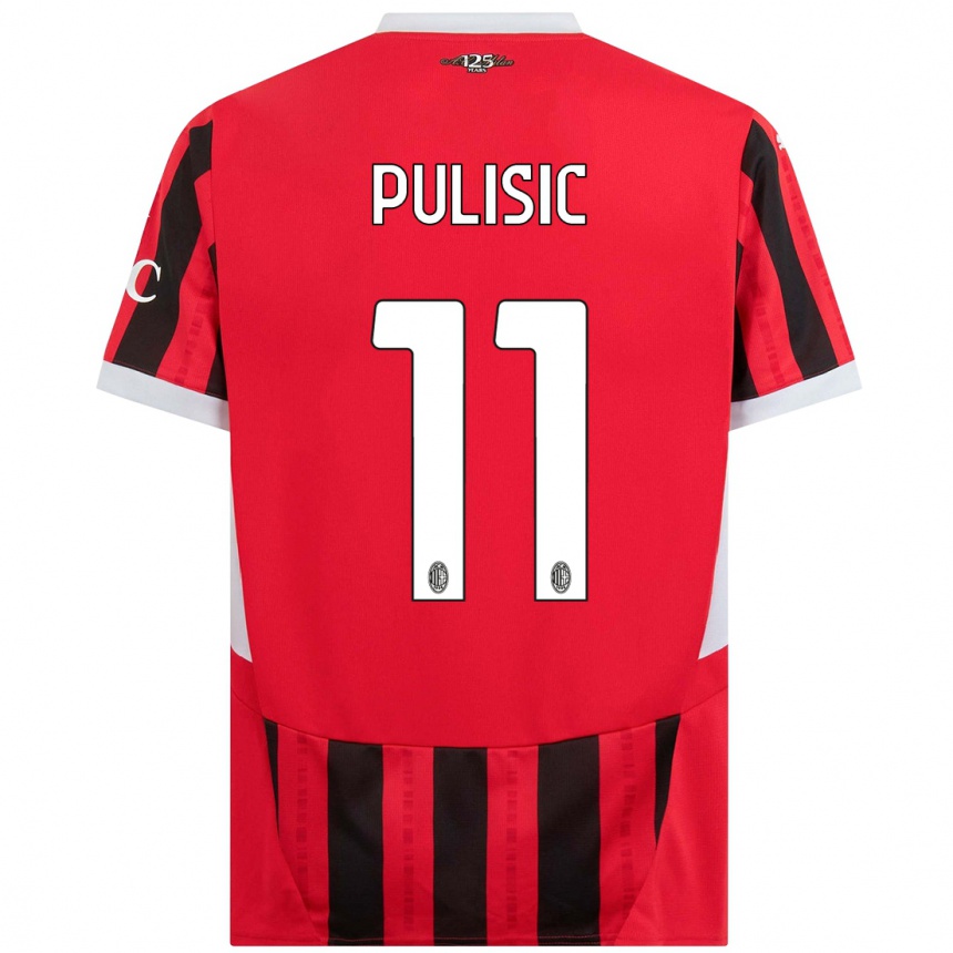 Women Football Christian Pulisic #11 Red Black Home Jersey 2024/25 T-Shirt Australia