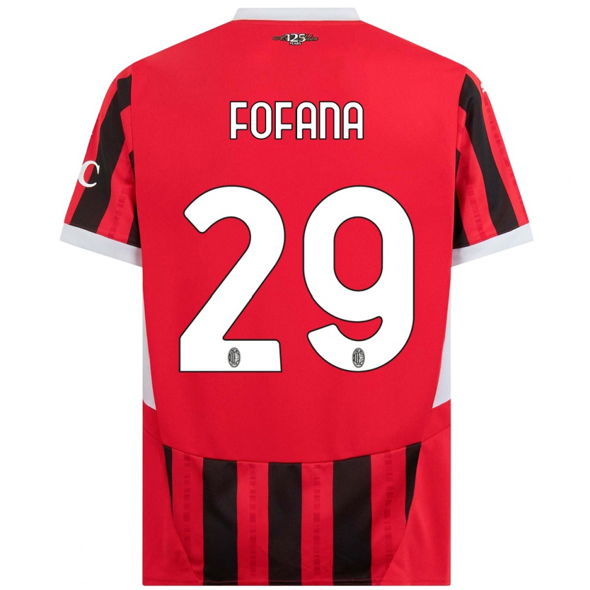 Women Football Youssouf Fofana #29 Red Black Home Jersey 2024/25 T-Shirt Australia