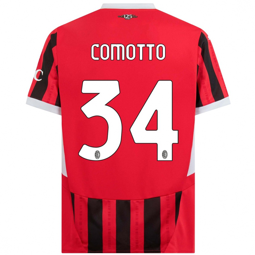 Women Football Christian Comotto #34 Red Black Home Jersey 2024/25 T-Shirt Australia