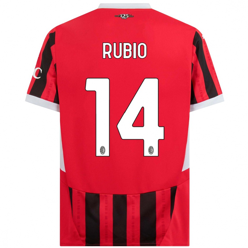 Women Football Silvia Rubio #14 Red Black Home Jersey 2024/25 T-Shirt Australia