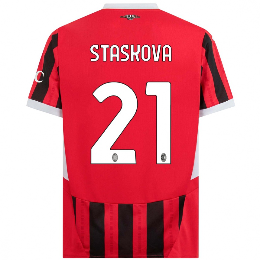 Women Football Andrea Stašková #21 Red Black Home Jersey 2024/25 T-Shirt Australia